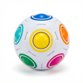 Regenbogenball 7 cm – Magic Puzzle Ball mit 12 Löchern & 11 bunten Kugeln – Fidget Ball Anti Stress Spielzeug für Kinder & Erwachsene – Geschicklichkeitsspiel, Konzentration & Spaß überall